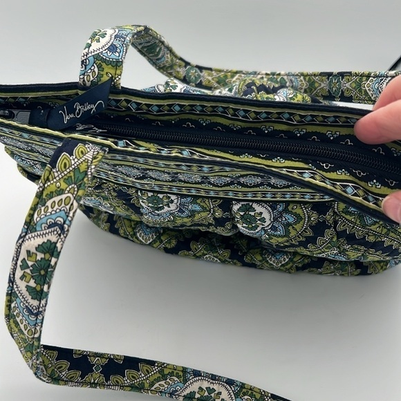 Vera Bradley Hannah Cambridge pattern blue green white purse tote shoulder bag - Picture 14 of 15
